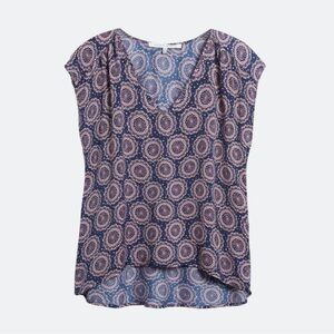 Collective Concepts Nathaniel V-Neck Navy Blouse